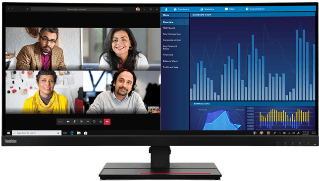 Lenovo 34" ThinkVision P34w-20 WQHD IPS 21:9 Curved