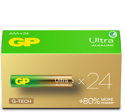 GP Ultra Alkaline Battery, Size AAA, 24AU/LR03, 1.5V, 24-pack