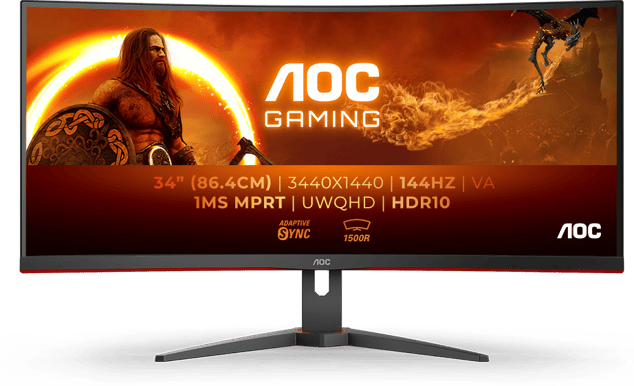 AOC 34" CU34G2XE VA WQHD (1500R) 144 Hz