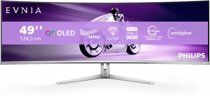 Philips 49" Evnia 49M2C8900L OLED DQHD (1800R) 144 Hz Ambiglow