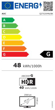 AOC 27" Q27G3XMN Mini LED QHD 180 Hz
