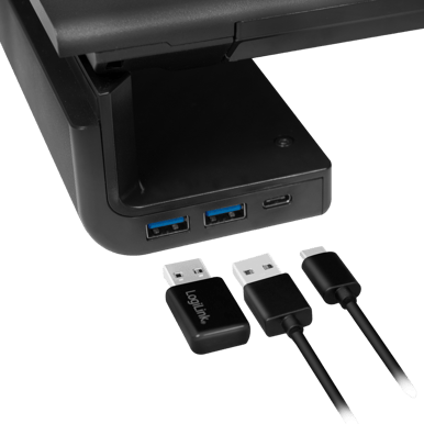 LogiLink Monitorställ med USB-hubb