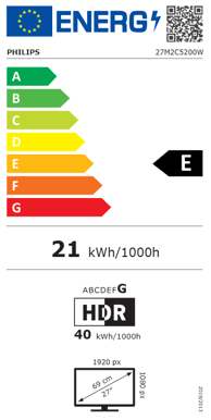 Philips 27" Evnia 27M2C5200W VA (1500R) 280 Hz