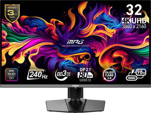 MSI 32" MPG 322URX OLED 4K 240 Hz USB-C