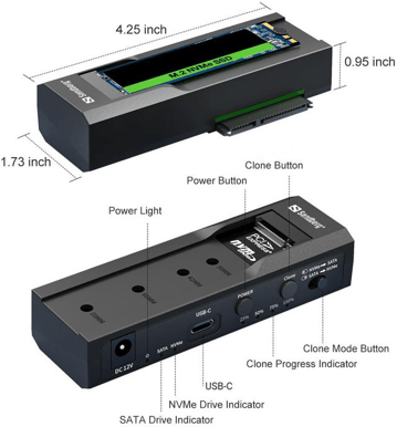 Sandberg USB 3.2 Cloner Dock for M.2+NVMe+ SATA