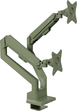 Arozzi Alzare Neo Duo - Gas Spring Monitor Stand - Forest Green