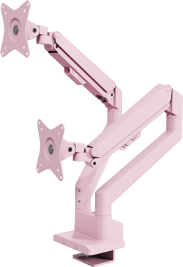 Arozzi Alzare Neo Duo - Gas Spring Monitor Stand - Pink