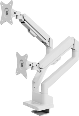 Arozzi Alzare Neo Duo - Gas Spring Monitor Stand - White