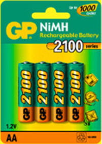 GP AA NiMH Batteri, 2100mAh 4-pack