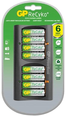 GP ReCyko Mega AA/AAA + 8st AA NiHM batterier