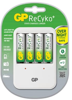 GP ReCyko PB420 AA/AAA + 4st AA NiHM batterier