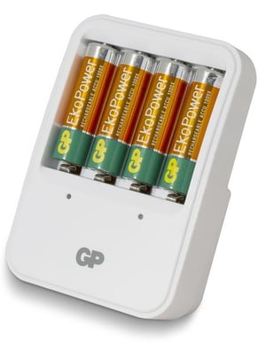 GP EkoPower AA/AAA + 4st AA NiHM batterier