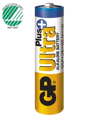 GP Ultra Plus Alkaliska AA-batterier (LR6) 4-P