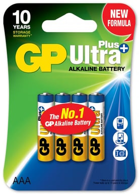GP Ultra Plus Alkaliska AAA-batterier (LR03) 4-P