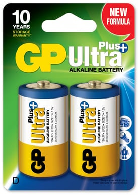 GP Ultra Plus Alkaliska D-batterier (LR20) 2-P
