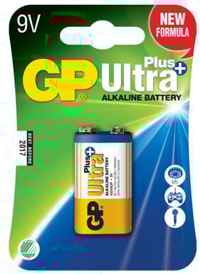 GP Ultra Plus Alkaliskt 9V-batteri (6LF22) 1-P