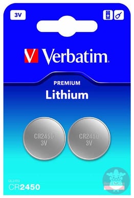 Verbatim Lithium Cell Batteri CR2450 2-pack