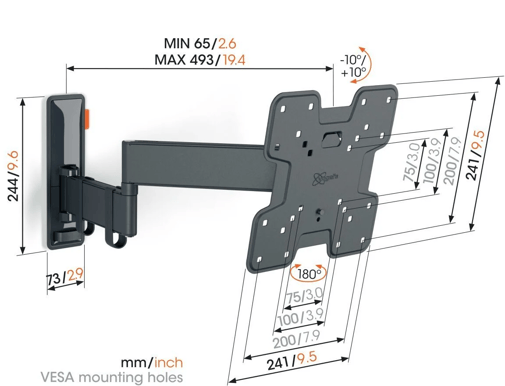 Vogels TVM 3245 Full-Motion+ TV Wall Mount Svart