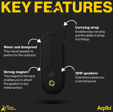 Aqiila Soundbird CM - Portable speaker with magnetic back