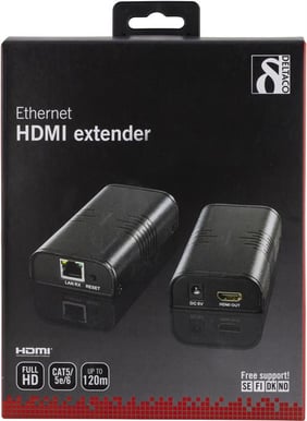DELTACO HDMI-förlängare över IP1080P Svart