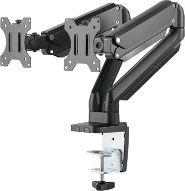 DELTACO ARM-0351 Gasdriven monitorarm för två skärmar