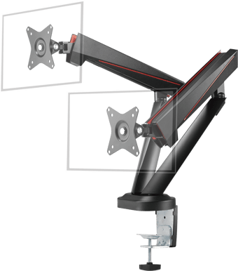 DELTACO Gaming GAM-102 Spring-Assisted Dual Monitor Arm