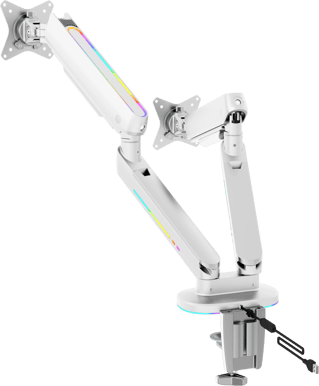 DELTACO Gaming RGB Spring-Assisted Dual Monitor Arm Vit
