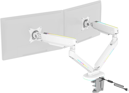 DELTACO Gaming RGB Spring-Assisted Dual Monitor Arm Vit