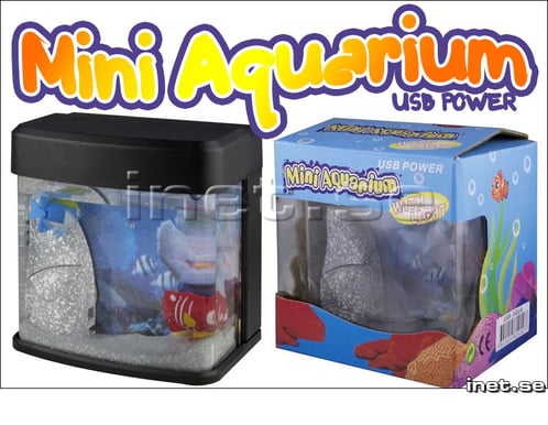 Akvarium med plastfiskar, USB-anslutet