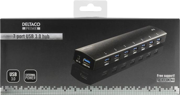 Deltaco USB 3.0 hubb 7-portar