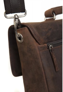 dbramante1928 14" Leather Briefcase Hunter Brown