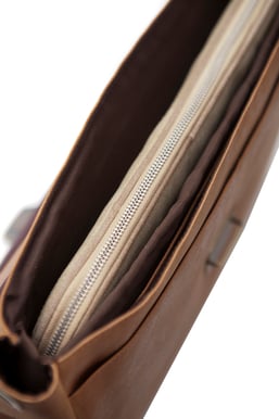 D.Bramante 16" Leather Briefcase Golden Brown