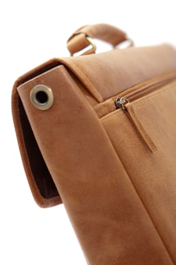 D.Bramante 16" Leather Briefcase Golden Brown
