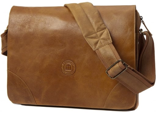 dbramante1928 15,6" Leather Messenger Gyllenbrun