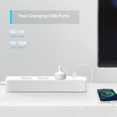 TP-Link Tapo Smart Grenuttag 3x CEE USB