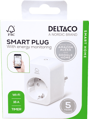 Deltaco Strömbrytare WiFi Energimätning 16A
