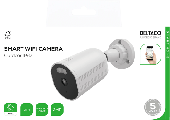 Deltaco Utomhuskamera WiFi + RJ45 1080p