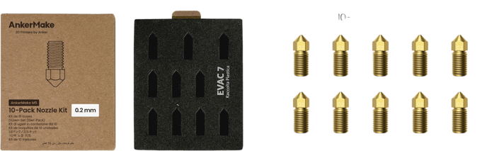 Ankermake M5 Munstycke i mässing 0,2mm 10-pack
