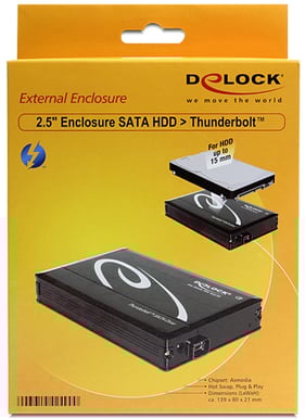 Delock HDD-kabinett Thunderbolt Svart