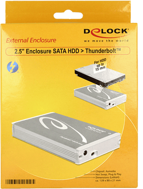 Delock HDD-kabinett Thunderbolt Silver