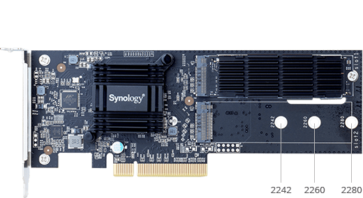 Synology M.2 SSD adapter med 2st M.2-platser M2D18