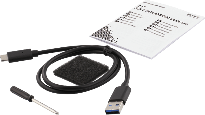 HD kabinett 2.5" SATA USB-C 3.1 Gen 1