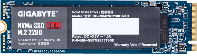Gigabyte NVMe Gen3 SSD 1TB