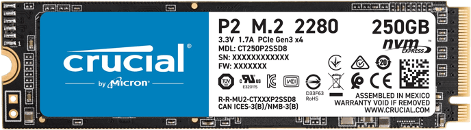 Crucial P2 250GB NVMe