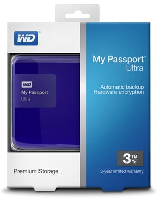 WD My Passport Ultra 3TB Blå