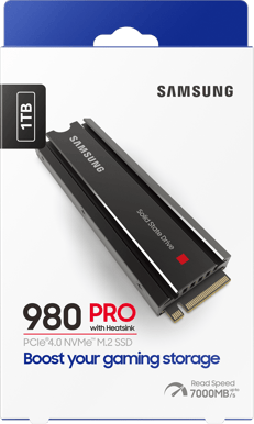 Samsung 980 PRO M.2 NVMe SSD 1TB Med Värmespridare