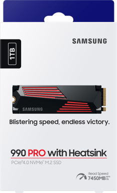 Samsung 990 PRO M.2 NVMe SSD 1TB med värmespridare
