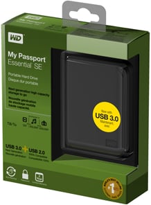 Western Digital Passport Essential 750GB USB 3.0 Svart