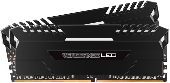 Corsair 32GB (2x16GB) DDR4 2666MHz CL16 Vengeance LED - Vit