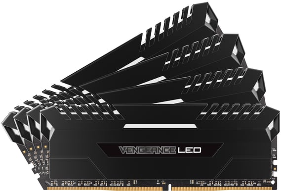 Corsair 32GB (4x8GB) DDR4 3000MHz CL15 Vengeance LED - Vit